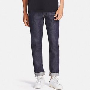 Stretchy selvedge skinny jeans dark wash